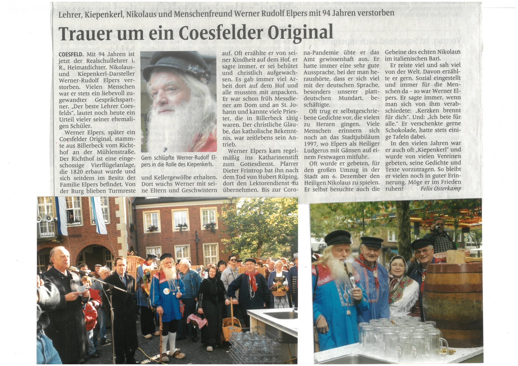 trauer um ein coesfelder original